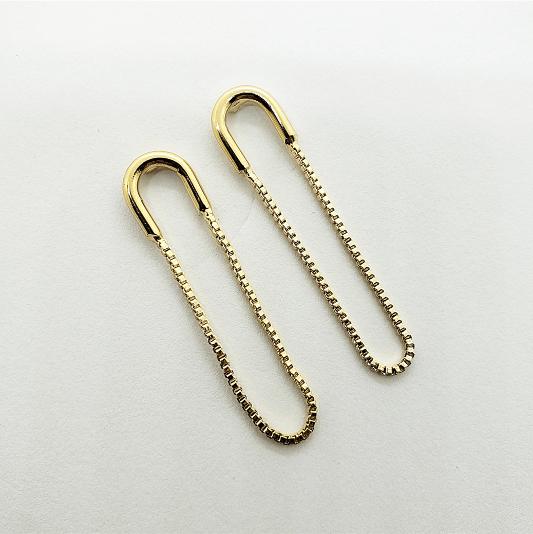 #Brinco de correntaria - banhado a ouro 