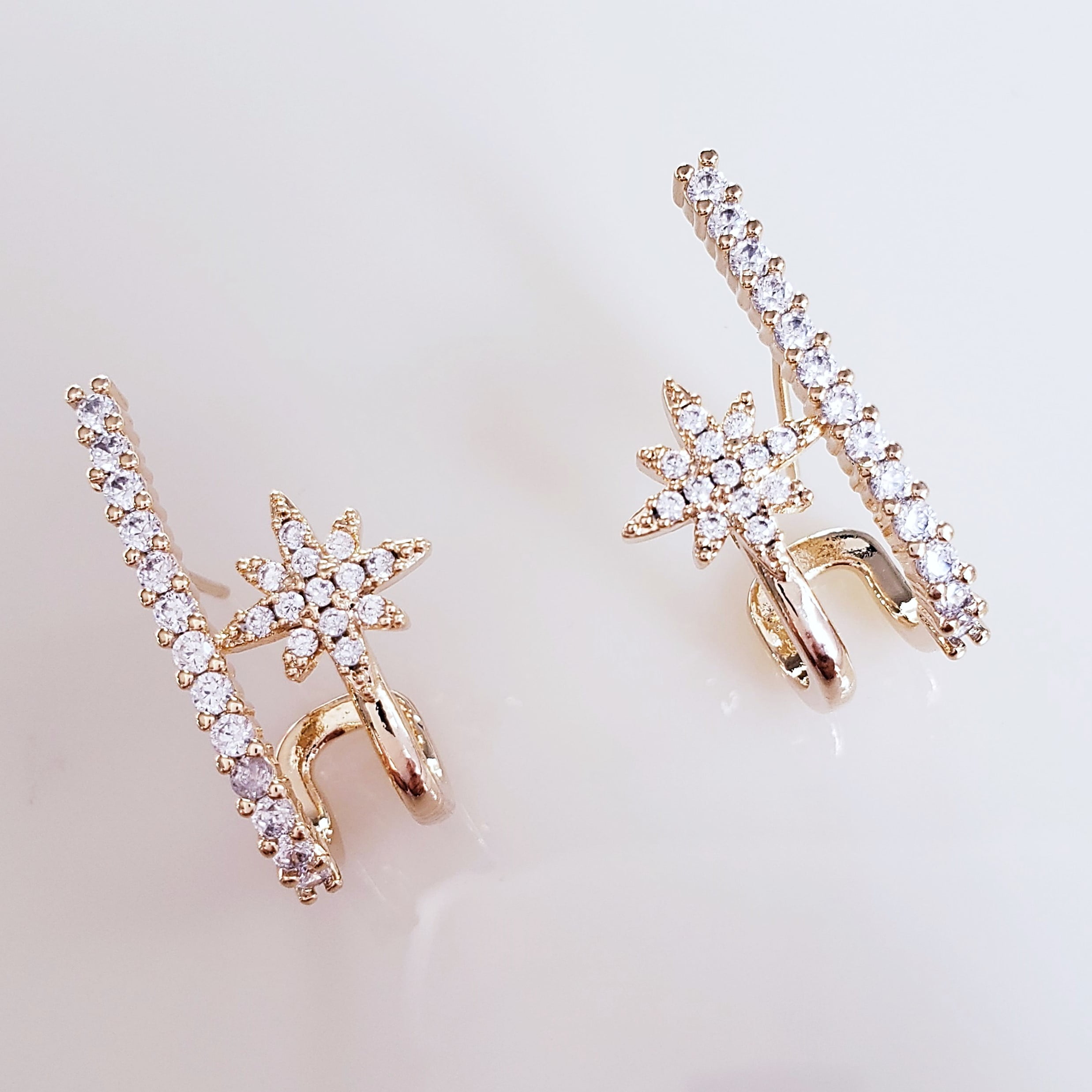 #Brinco ear cuff aros com zircônias 