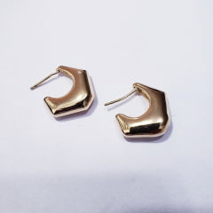 Brinco argola lisa dourada 1- banhado a ouro    