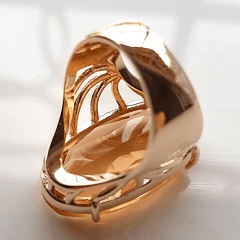 Anel cristal pêssego morganita oval - 30x15mm - modelo Florence