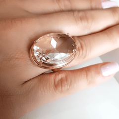 Anel cristal white- oval 25x18mm - Modelo Desiree
