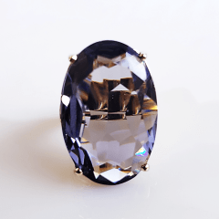 *1-Anel cristal lavanda escuro oval 30x20mm - modelo Greta  