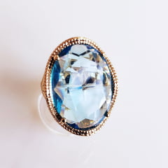 *Anel cristal azul aquamarine oval 15x20mm  -1