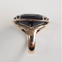 anel cristal preto ônix 25x18mm - modelo Adam