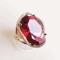 Anel cristal rosa turmalina oval 15x20mm  -1  
