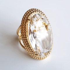 anel cristal white 33x21mm - Modelo Amarilis