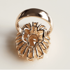 Anel Premium de cristais citrino - modelo Kiara - banhado a ouro