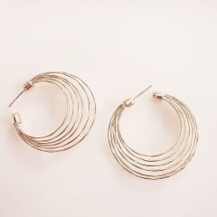 #Brinco argola 6 fios - banhado a ouro