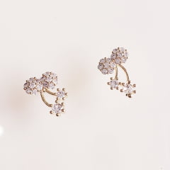 #Brinco cereja com  zircônias  - banhado a ouro 