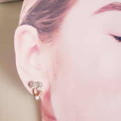 #Brinco cereja com  zircônias  - banhado a ouro 