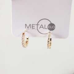 #Brinco de argola - modelo Helena - com zircônias - 13X3mm 