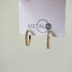 #Brinco de argola - modelo Helena - com zircônias - 13X3mm 