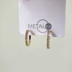 #Brinco de argola - modelo Helena - com zircônias - 13X3mm 