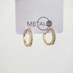 #Brinco de argola - modelo Helena - com zircônias - 13X3mm 