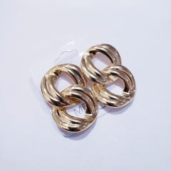 brinco de elos dourados - banhado a ouro
