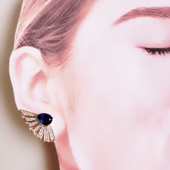 #Brinco earcuff cristais e zircônias  1 - banhado a ouro  