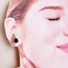 #Brinco earcuff cristais e zircônias  1 - banhado a ouro  