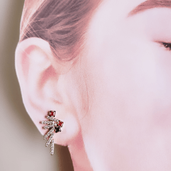 #Brinco earcuff cristais e zircônias coloridas 1 - banhado a ouro  