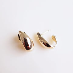 #Brinco meia argola 1- banhado a ouro    