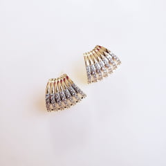 #Brinco meia argola com- banhado a ouro 