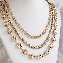  Colar de corrente elos Gucci - banhado a ouro  