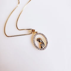 #Colar com pingente da Virgem Maria - banhado a ouro 