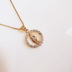 #Colar com pingente de Nossa Senhora de Fátima - banhado a ouro 