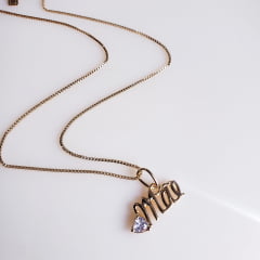 #Colar corrente veneziana com pingente mãe - banhado a ouro   