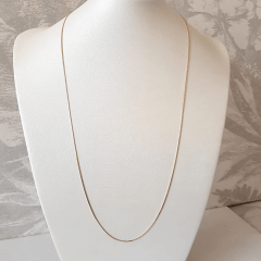 #Colar longo de corrente veneziana dourada - 70 cm - 1 mm de espessura