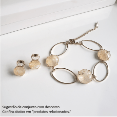 Pulseira de elos com cristais rutilado