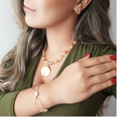 #Pulseira de elos com cristais rutilado