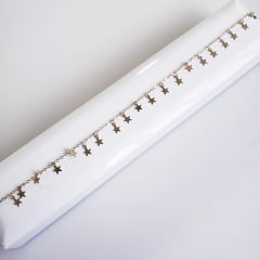 Tornozeleira com pingentinhos estrelas - banhado a ouro