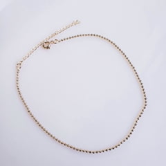 Tornozeleira de correntes de bolinhas douradas - banhado a ouro