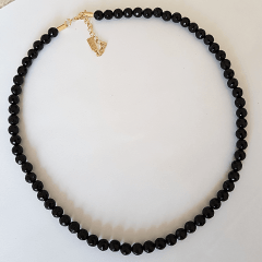 Conjunto Lady - pedra natural e cristal preto ônix