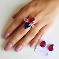 	 __________ Sugestão de conjunto _____________ anel multicolor e brinco cristal rosa turmalina