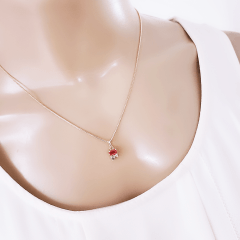 #Conjunto colar + brinco com cristais e zircônias 2 - banhado a ouro    