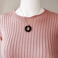 #Conjunto colar e brinco Ágata preta e cristal preto ônix - banhado a ouro